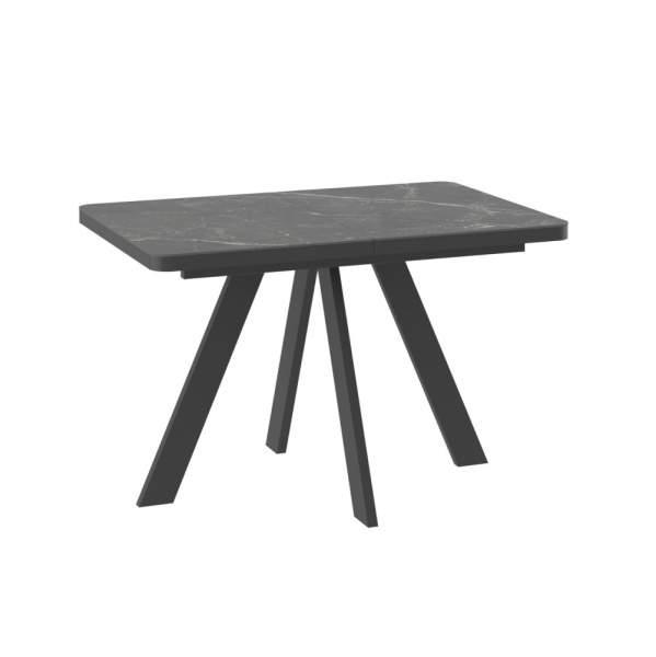 Стол BOBY RADIAL-120, раздвижной 120(160)х80, STONE BLACK ST CER/ЧЕРНЫЙ